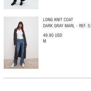 Zara long dark marl gray cardigan